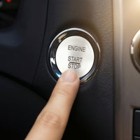 Keyless Go Start-Stop Ignition Button OEM Keyless Push Start Button Direct Replacement Brushed Metal for Car Owners, Dashboard