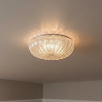 Round Glass Lampshade Modern Design Textured Ceiling Light Cover Glittering Finish Frosted Glass Bowl Shade for Living Room, Bedroom, Hallway