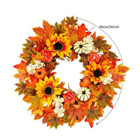 Artificial Maple Leaf Wreath Realistic Artificial Blossom Flower Wreath Full and Voluminous Home Decor for Window