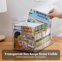 Rolling Book cart Clear View Design Desktop Storage Multi-Compartment