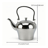 Teapot with Curved Spout Polished Kettle with Arched Handle Tabletop Tea Kettle for Kitchen Counter