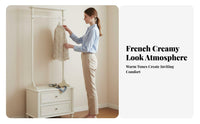 Clothes Rack with Integrated Nightstand Space-Saving Design Bedroom Furnishing