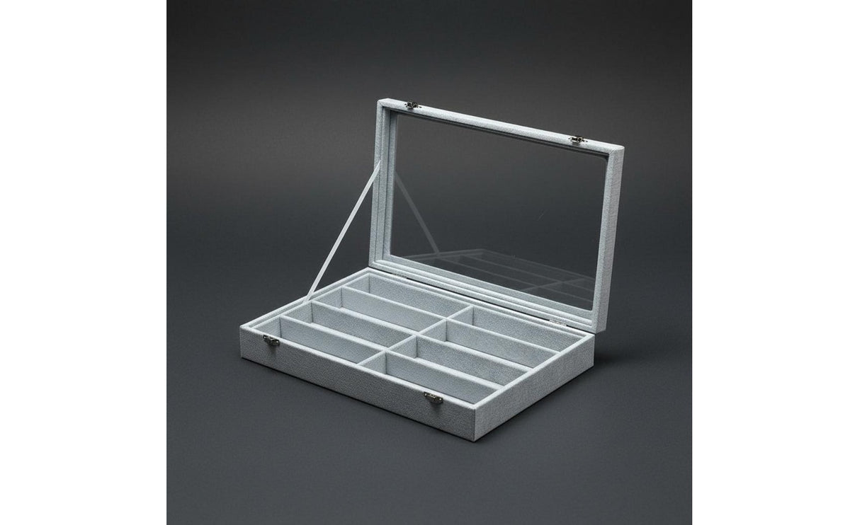 8-Slot Sunglasses Box Soft Velvet Lining 8 Slot Sunglasses Organizer Dustproof Sunglass Storage Box for Retailers, Drawer Organization, Closet