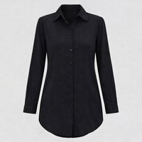 Shirts for Women Oversized Blouse with Tennis-Style Collar Design, Loose Fit Beach Cover Up in Polyester Material