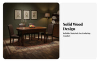 Extendable Dining Table Set Space Saving Solid Wood Dining Set Mid-Period Design for Families, Couples, Small Apartments, Entertaining Guests, Kitchen