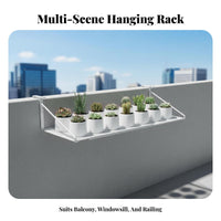 Space-Saving Hanging Railing Planter Rack Tiered Design Railing Pot Rack Easy to Hang Plant Stand long-lasting for Apartment Dwellers, Gardeners, property owners, Balcony, Fence, Patio, Porch