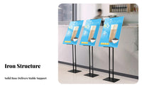 Adjustable Poster Stand Stable Double Pole Display Stand Metal Construction Floor Sign Holder for Commerce Show, Shopping Mall, Restaurant