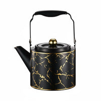 Wide Mouth Stainless Steel Tea Kettle Induction Safe Tea Kettle with Strainer Long Spout Teapot Arched Handle