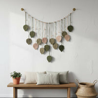Woven Foliage Tapestry Chic Aesthetic Boho Foliage Tapestry Macrame Wall Hanging Great Gift Thought Macrame Feather Hanging