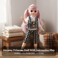 30cm Princess Doll Changeable Outsideside Fits 23 Joint Articulated Doll children's Toy Soft Silky Hair Cute Face for Girls