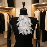 Lace Bib with Cuffs Vintage-Themed Lace Jabot Gothic Historical for Actors, Photography Props