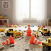 Miniature Traffic Cone Odorless Material Toy Road Cones and Barriers Spark Imagination Sand Table Barrier Model for Hobbyists, Educational Projects