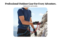 Shock Absorbing Cow's Tail Lanyard High Strength Climbing Oxtail Rope Abrasion Resistant Climbing Safety Lanyard Long-Lasting for Workers at Height, Rescue Personnel, Rappelling, Mountaineering, Construction Sites, Roofing