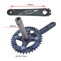 Single Chainring Crankset Aluminum Alloy Crankset with 38T Chainring 170mm Crank Set for Mountain Bikers