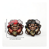 Traditional Daruma Decal with Chinese Character Self-Adhesive Daruma Decal Waterproof Cartoon Sticker Graphic for Notebooks