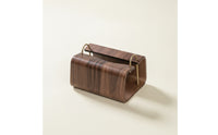 Tissue Box Holder Wooden Tissue Box Cover with Metal Frame Walnut-Style Tabletop for Living Room, Bedside Table
