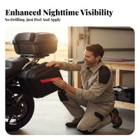 2 Pieces Motorcycle Side Box Reflector Strip Sturdy Construction Hard Bag Reflective Strip Self Hard Saddlebag Reflector for Road Travel