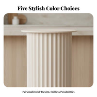 Fluted Oval Pedestal Baked Paint Finish Counter Foundation Light Luxury Stylish Look Minimalist & Design for Dining Room, Cafe