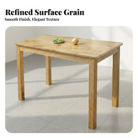 Solid Wood Dining Table Space Saving Rubber Wood Dining Set Square Wooden Table for Homeowners, Families, Morning Meal Corner, Cafe, Living Room