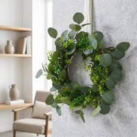 Handmade Eucalyptus Wreath, Vintage Spring Door Wreath for Front Door, Artificial Green Home Decor