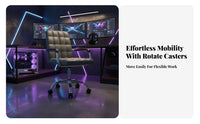 Highspine Support Ergonomic Computer Chair Padded Comfort Upholstered Caster Chair Reclining Function pivot Armchair Plush Upholstery for Poker enthusiasts, Office Workers, Home Users, Study Room, Gaming Setup, Workplace