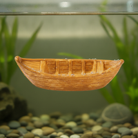 Miniature Floating Boat Model Ornaments for Micro Landscape Fish Tank Decor