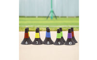10 Pieces Basketball Cone Numbered Agility Training Cones Flared Cone with Anti-Slip Band for Athletes, Coaches, Soccer Practice