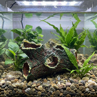 Realistic Driftwood Aquarium Cave Fish Aquarium Decorations, Barrel Shaped Aquarium Decoration, Fish Aquarium Ornaments for Fish and Reptiles