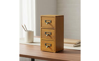 Multi-Drawer Storage Box Sturdy Wood Retro Desktop Cabinet Mini Apothecary Cabinet Removable Drawers Wooden Card Catalog