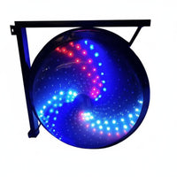 Rotating Salon Lamp Waterproof Round Wall Mounted Sign Wall Mounted Haircut Sign Attention-Grabbing-Catching Business Signage