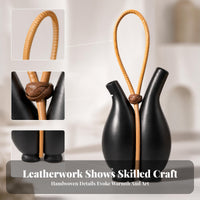 Rounded Base Sculptural Handled Vase Ornament Twin-Vessel Vase
