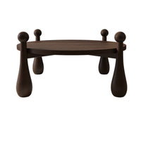 Wabi-Sabi Inspired Three-Legged circular table Vintage Design Accent Furniture Small Space accommodating Home Furnishing mid-20th-centuryera Modern for Apartment Dwellers, Interior Decorators, Homeowners, Living Room, Lounge Area