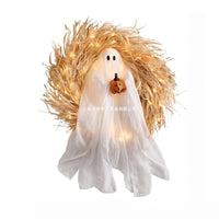 Halloween Ghost Pumpkin Wreath LED Decoration for Party Scene