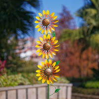 Rotating Three Sun-Shaped Wind Rotator Outdoor Decoration Sun-Shaped Wind Rotator 360 Degree Rotation Yard Ornament