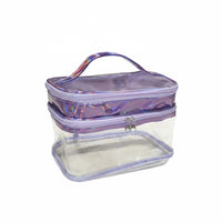 Large Capacity Holographic Makeup Bag Waterproof Transparent Toiletry Bag Lightweight Holographic Makeup Pouch Easy to Clean for Women, Bathroom