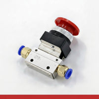 Aluminum Alloy Dome Push Button Valve Compact Button Type Pneumatic Valve Momentary Air for Machinists