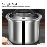 Stainless Steel Rice Bin Large Capacity Airtight Rice Container Locks in Freshness for Pantry, Kitchen