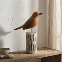 Wooden Bird Figurine Wood Ornament Collectible House Decor for Shelf
