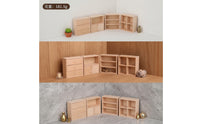 4 Pieces 1:12 Scale Dollhouse Cabinet with Drawers Unfinished Miniature Cabinet DIY Miniature Shelving Paintable for Crafters, Hobbyists, Collectors