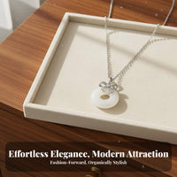 Bowknot Jade Necklace Elegant Design Safety Buckle Locket Timeless Elegance