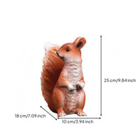 Textured Coat Squirrel Garden Statue Bushy Tail Resin Squirrel Ornament Molded Animal Sculpture Lightweight