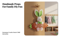 Carrot Hare Hanging Decoration Cute Design Easter Bunny Welcome Sign Handmade Hare Hanging Decoration for Kids, Teachers, Classroom, Party