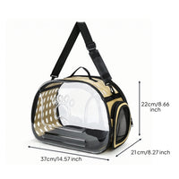 Collapsible Foldable Pet Carrier with Transparent Shell Space-Saving Pet Carrier Bag with Shoulder Strap Soft-Sided Comfortable for Travel, Vet Visits