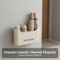 Wall Mount Umbrella Holder Screw-Clear Installation Wall Mount Umbrella Rack Entryway Storage Bin Space-Saving Door Side