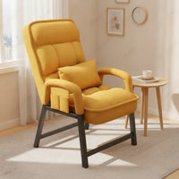 Comfortable High Back Reading Chair Padded Reading Chair with Side Pocket Ergonomic Armchair with Pillow Breathable for Distant Workers, Students, Home Office, Dorm Room, Bedroom