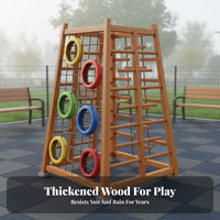 Wooden Playground Set Balance children's Development Climbing Structure Multi-Functional children's Outdoor Playset for Parents, Kindergarten