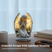 Praying Angel Statue Night Light Function LED Angel Figurine Heartfelt Gift