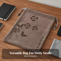Multi-Purpose Drawstring Pouch Lint-Non-Lint Velvet Storage Bag Washable for Travelers, Students, Daily Carry, Home Organization, Backpack