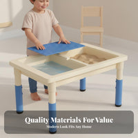 Material children's Activity Table and Chair Set All in Unified Sand and Water Play Table Leak-Proof Educational Toy Rounded Edges for Preschoolers, Toddlers, Kindergarten, Daycare Center, Playroom, Nursery