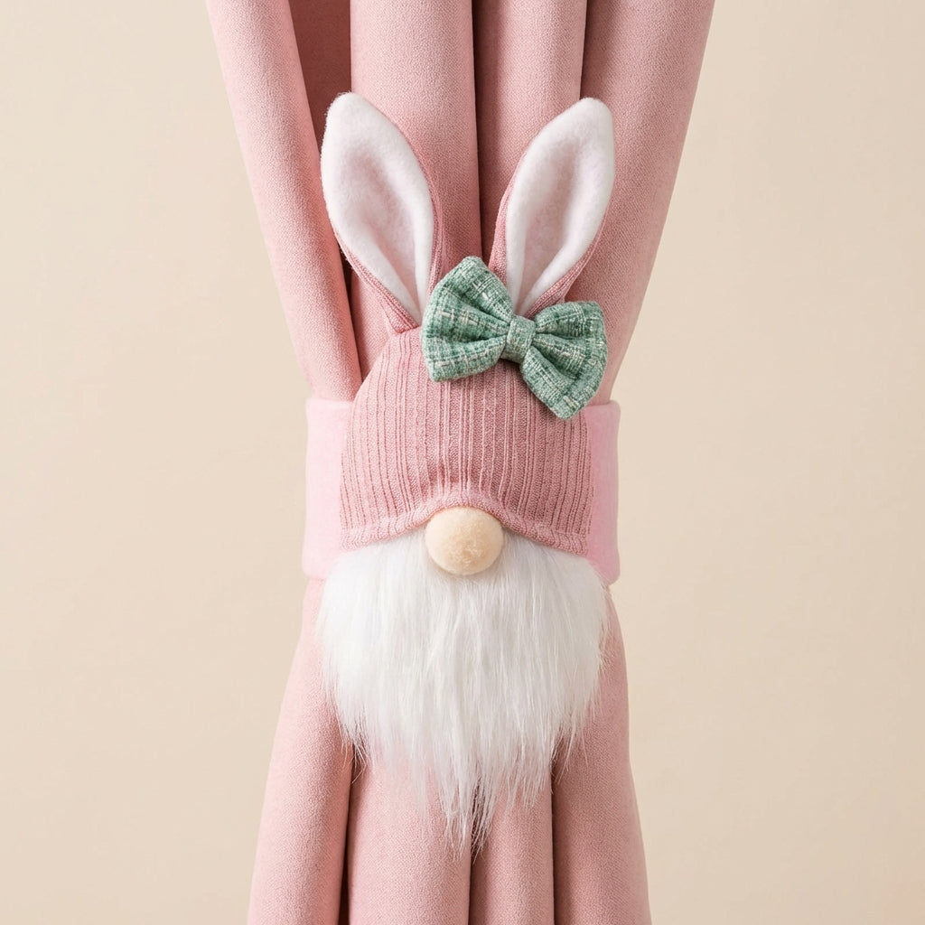 Bee Gnome Curtain Holder Festive Decor Faceless Gnome Curtain Buckle Creative Design Bumblebee Soft Tie-Back for Window Display, Living Room, Bedroom